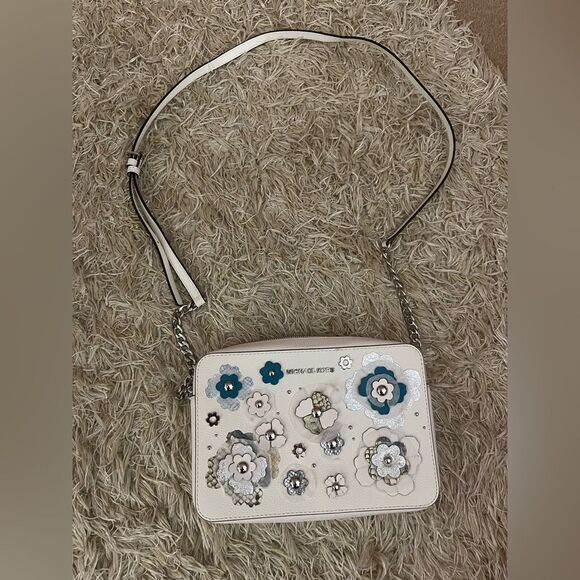 Michael Kors White Floral Crossbody Bag NWOT - Picture 1 of 5